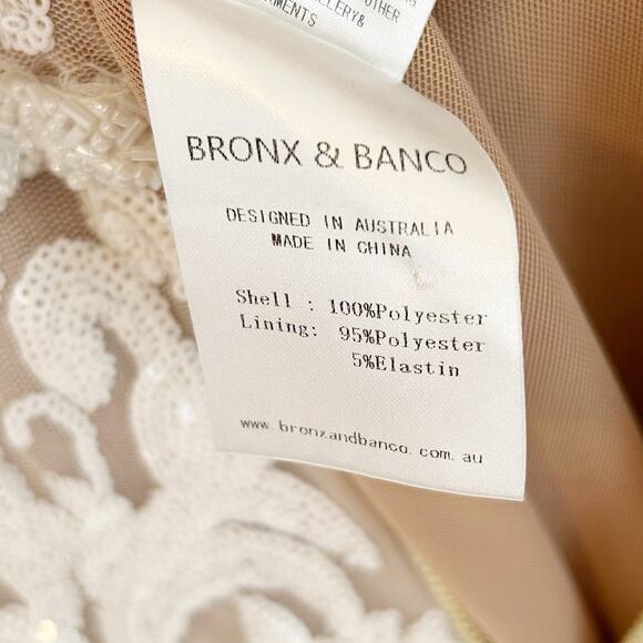 BRONX & BANCO Ester Sequin & Bead Embellished Plunge Neck Gown - Picture 10 of 11